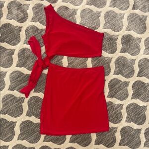 Elegant Red One-Shoulder Kids Formal Dress